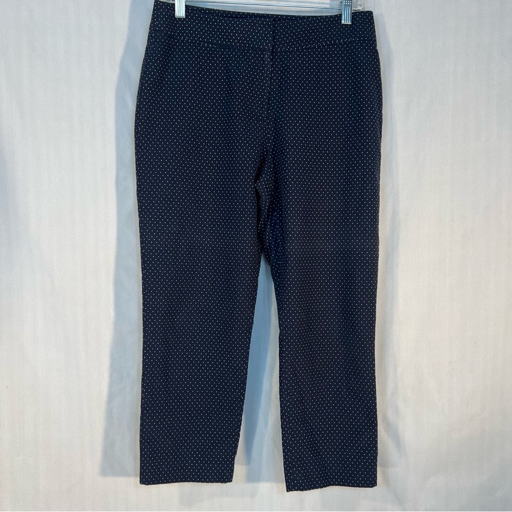 Pendleton Capri Pants 100% Cotton Navy Blue W/White Polk a Dots 8P👍